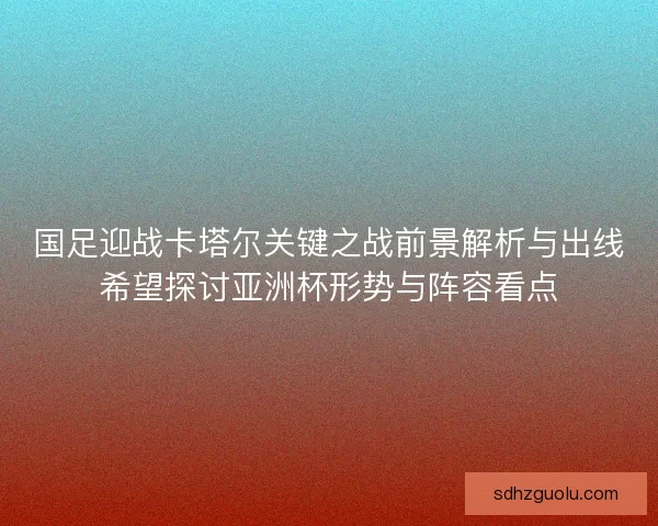 国足迎战卡塔尔关键之战前景解析与出线希望探讨亚洲杯形势与阵容看点